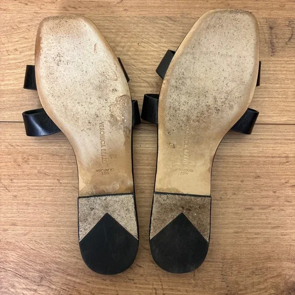 VERONICA BEARD Womens Via Slide Sandal Size 7.5 Black Leather Studded Designer - Picture 12 of 12